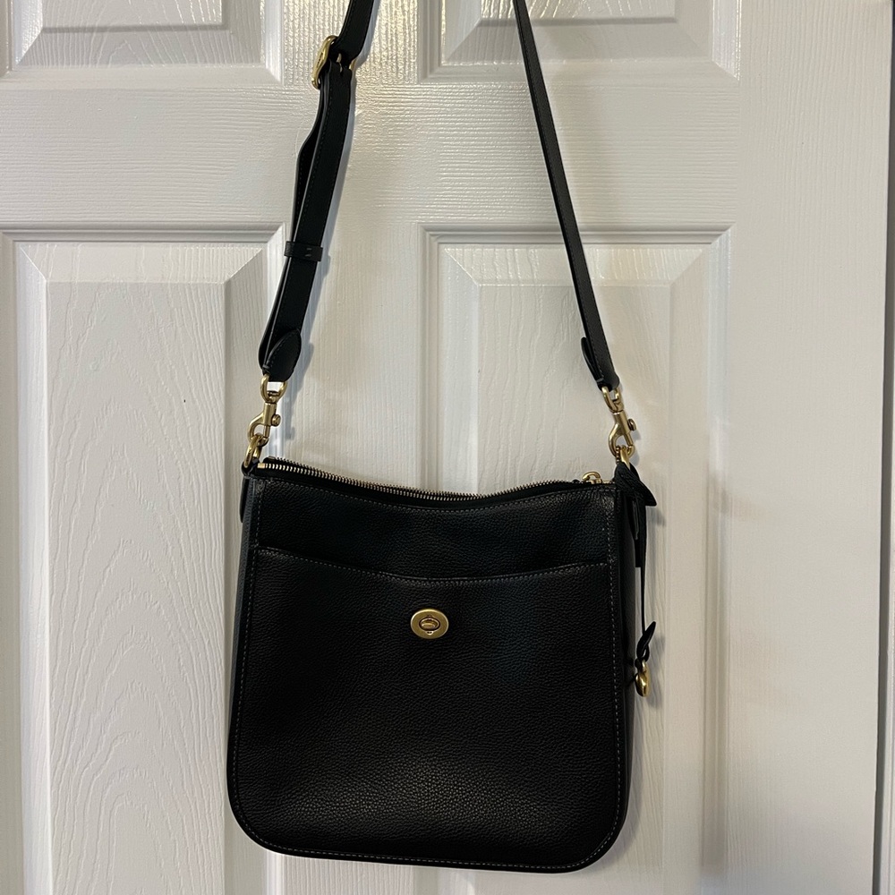 Coach Women's Polished Pebble Leather Chaise Crossbody